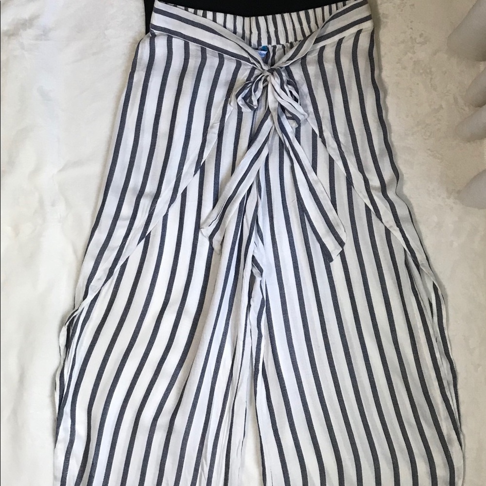 Blue Island blue and white striped pants